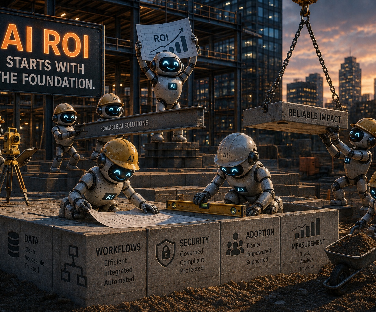 AI construction crew builds value on foundations of data, workflows, security, adoption and measurement