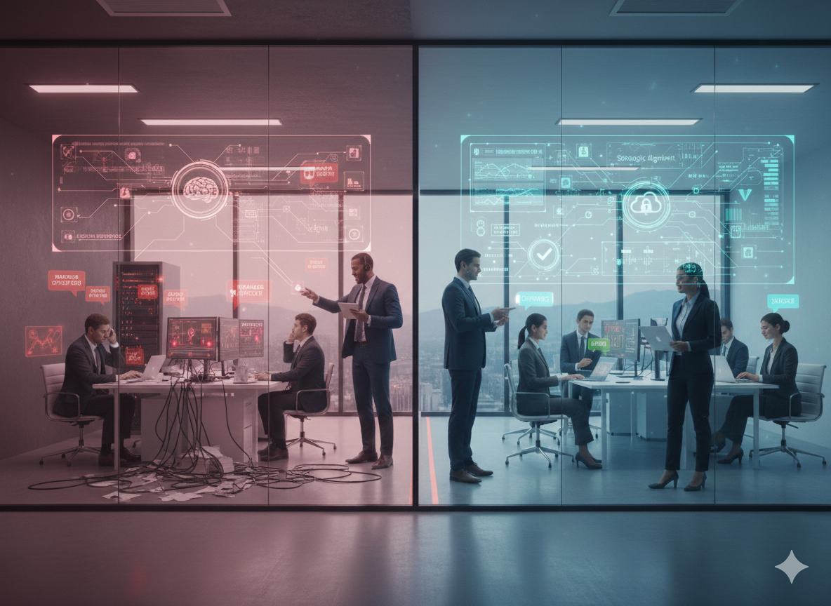 Co-managed IT team working alongside internal staff in a Phoenix office