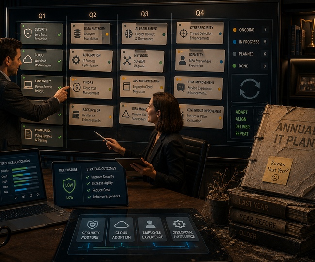 The Coeus Chronicle: Volume 1, Issue 2 (February 2026) 2 Business leaders using a continuously updated technology roadmap while an obsolete annual IT plan gathers dust
