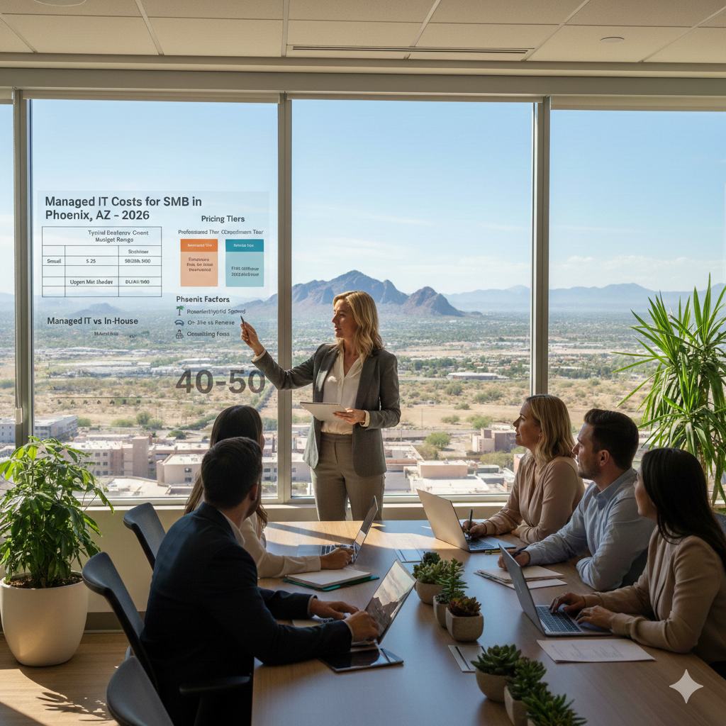 Managed IT cost planning session for a 30 to 40 employee company in Phoenix, Arizona