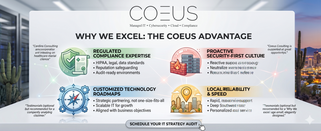 Coeus consulting premier support for all industries in the Phoenix market.