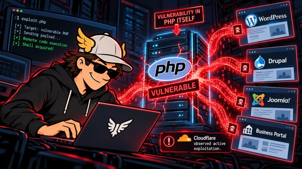 Hermes exploits a vulnerability in a PHP server underlying WordPress, Drupal, Joomla, and business websites.